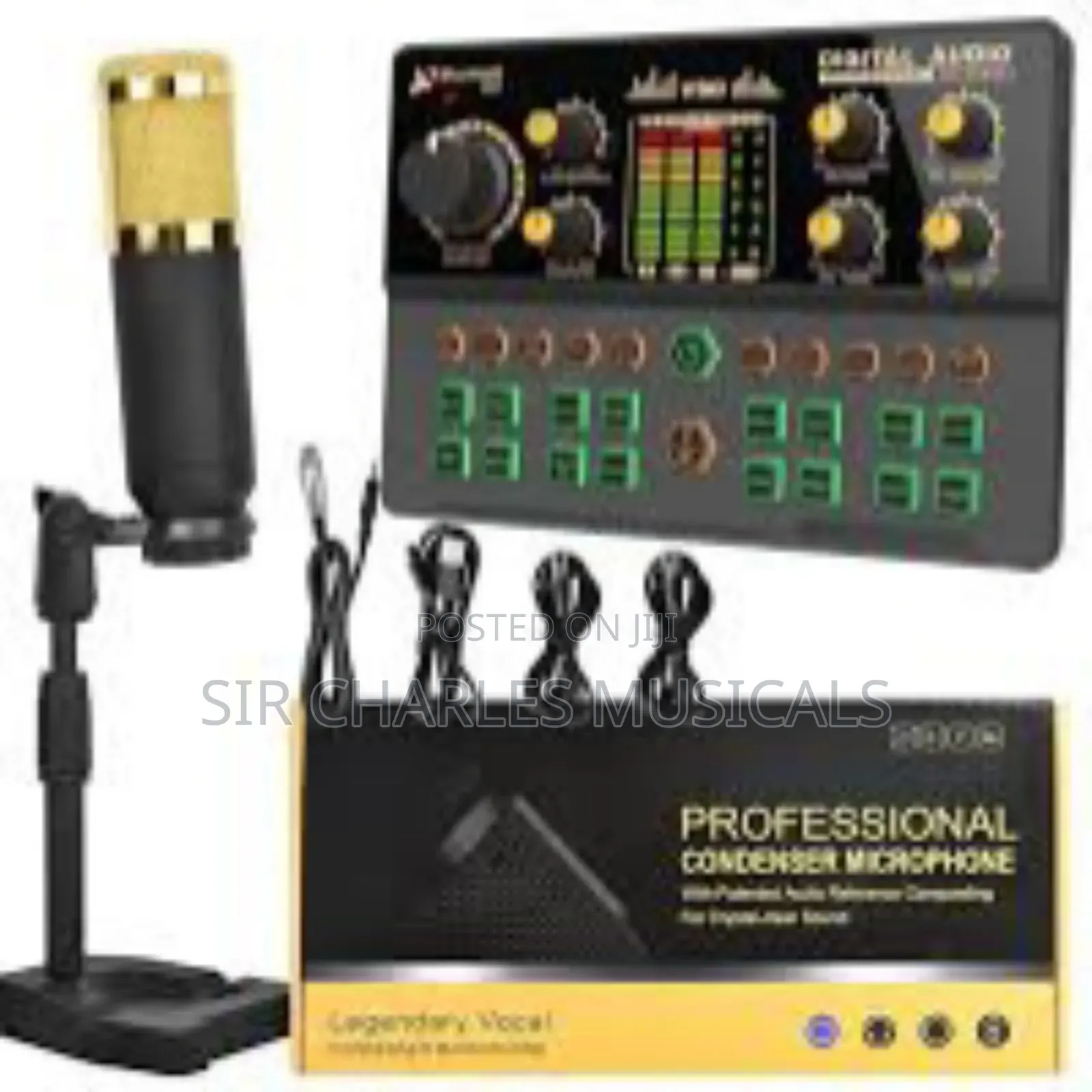 High Quality Bm-800 Studio Mic With V90 Live Sound Card