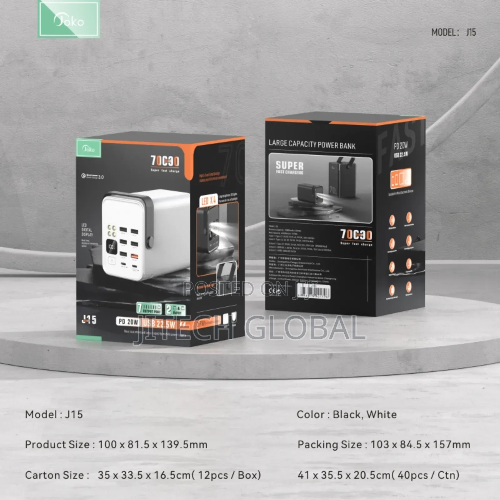Joko 70000mah 6 Usb Port and 2 Types C
