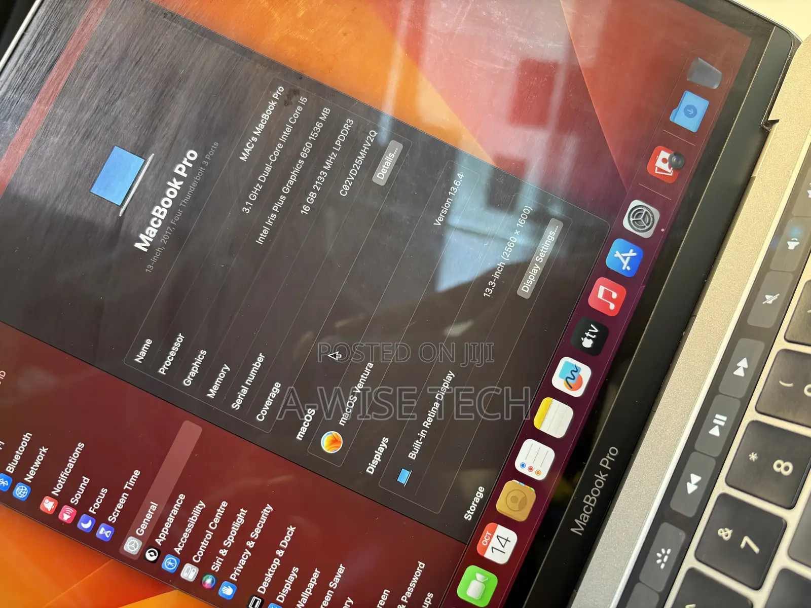 Laptop Apple MacBook Pro 2017 16GB Intel Core i5 SSD 256GB