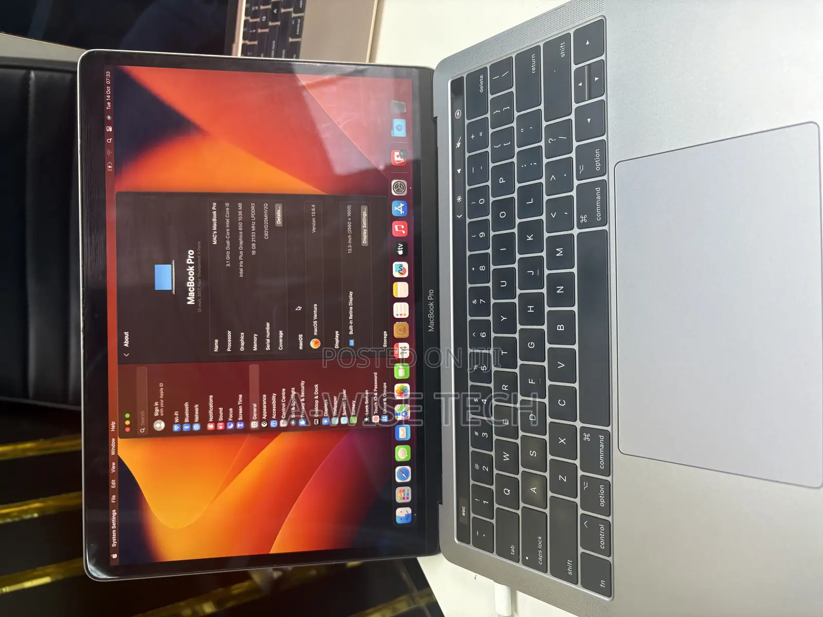 Laptop Apple MacBook Pro 2017 16GB Intel Core i5 SSD 256GB