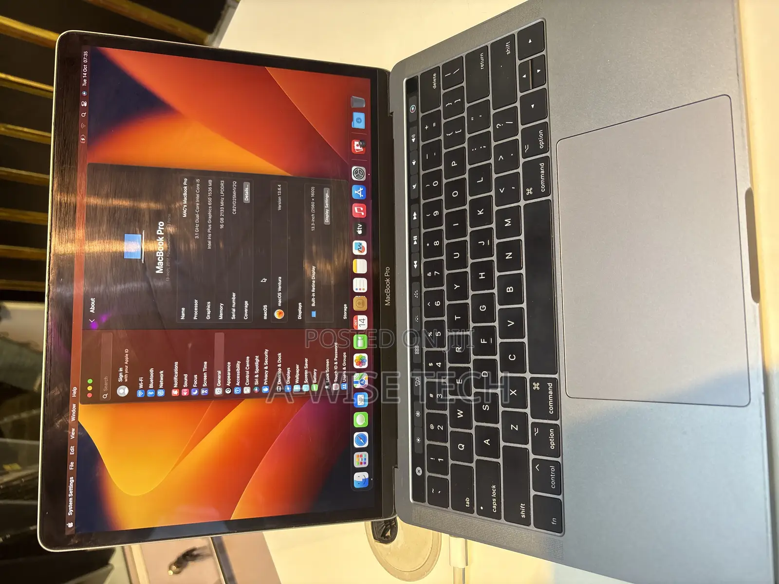 Laptop Apple MacBook Pro 2017 16GB Intel Core i5 SSD 256GB