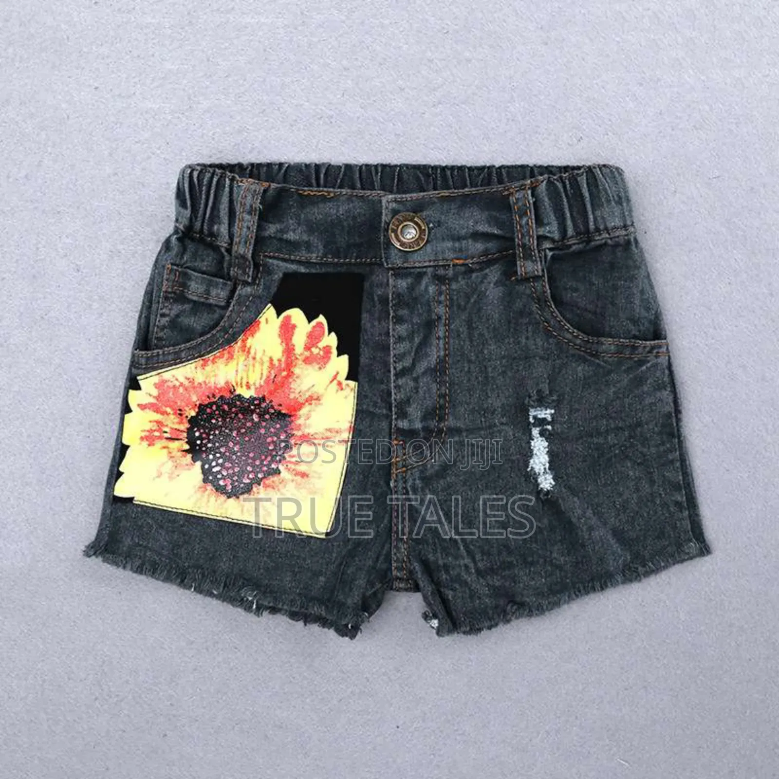 Baby & Toddlers Shorts Black Jeans With C-back Flower Top. Ages 1 To 6