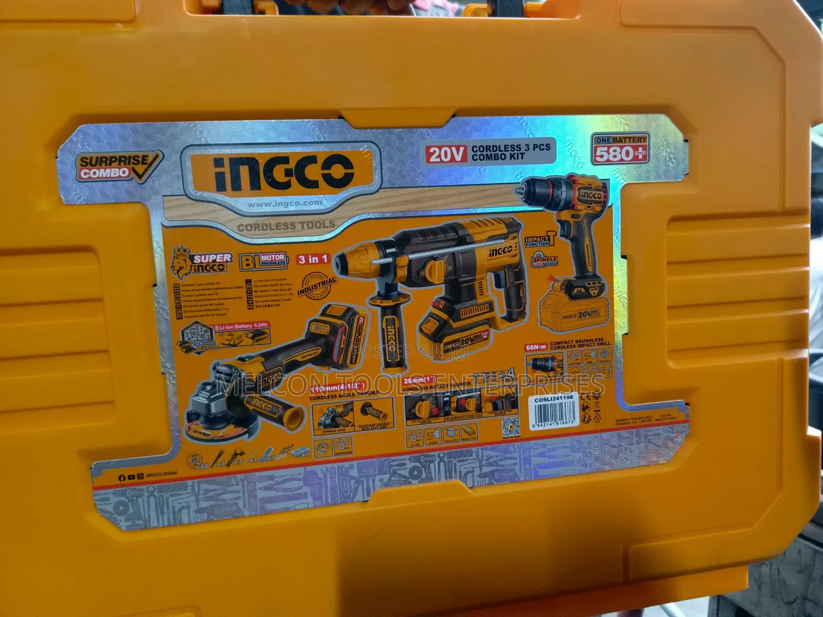 Ingco 3 in 1 Combo, Angel Grinder, Rotary Hammer and Screwdriver