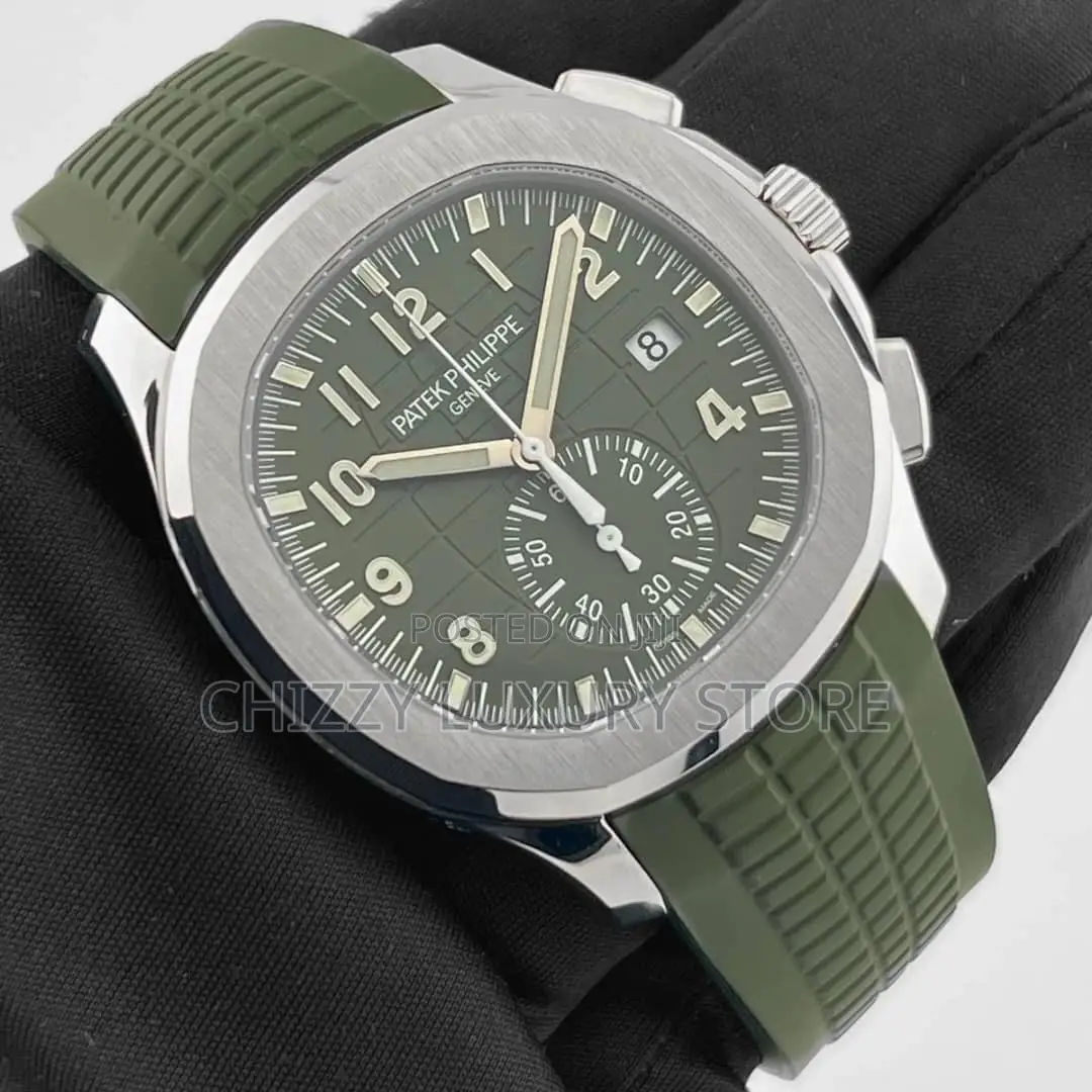 Patek Philippe Quality Luxury Men Rubber Strap Wristwatch
