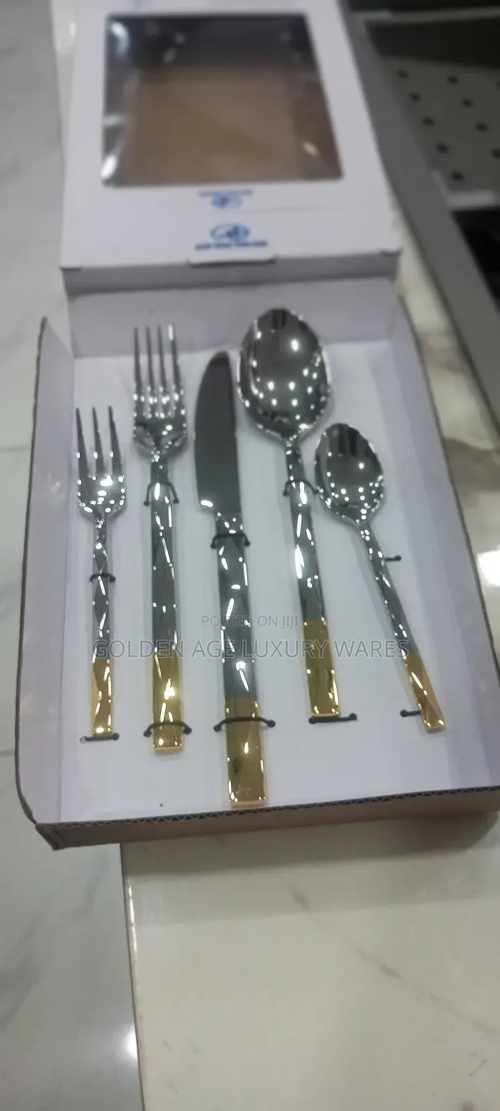 Silver and Gold 5 Piece Set of Quality Cutlery