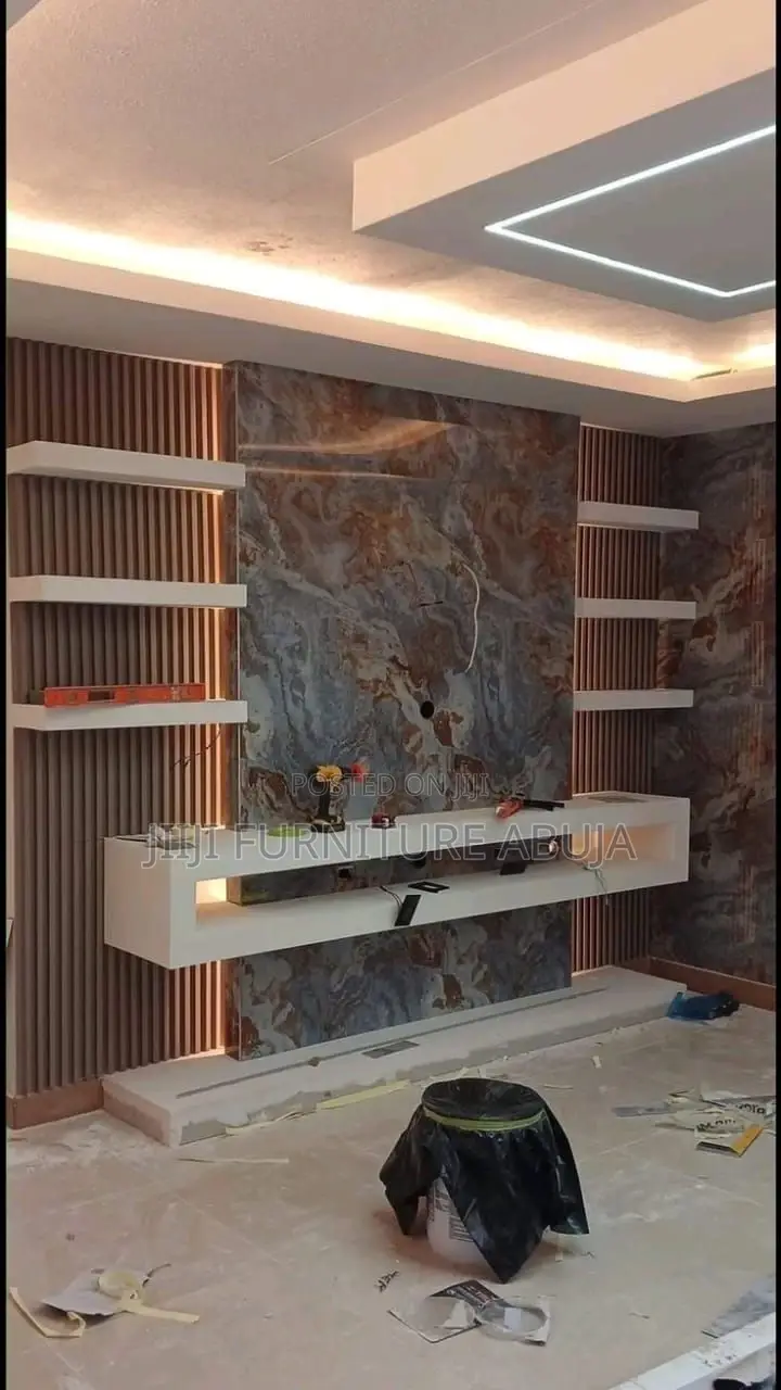 Marble Colored Tv- Console
