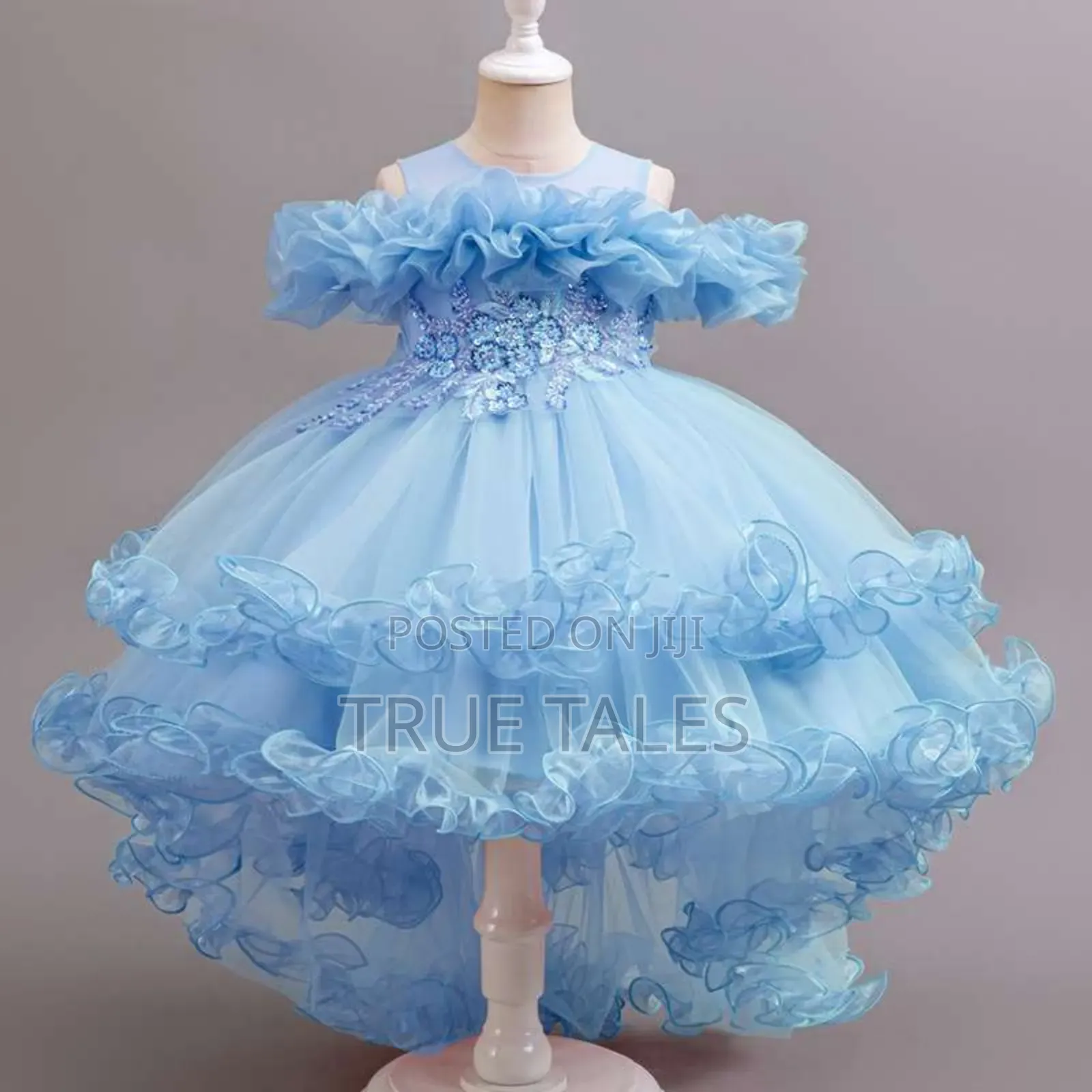 Girls Full Flouncy Frills Cinderella Ballgown Dress Ages 3 To 11 Years