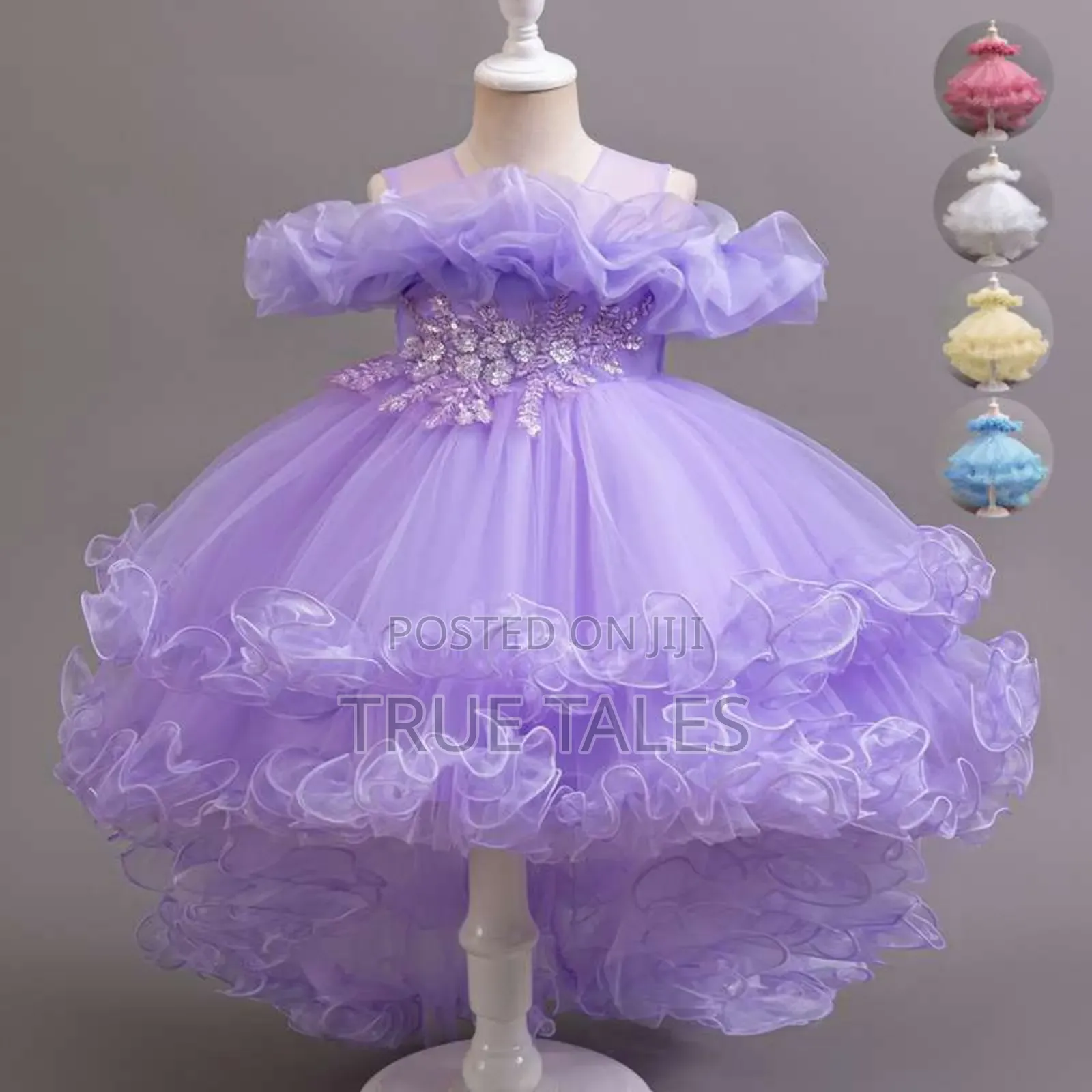 Girls Full Flouncy Frills Cinderella Ballgown Dress Ages 3 To 11 Years