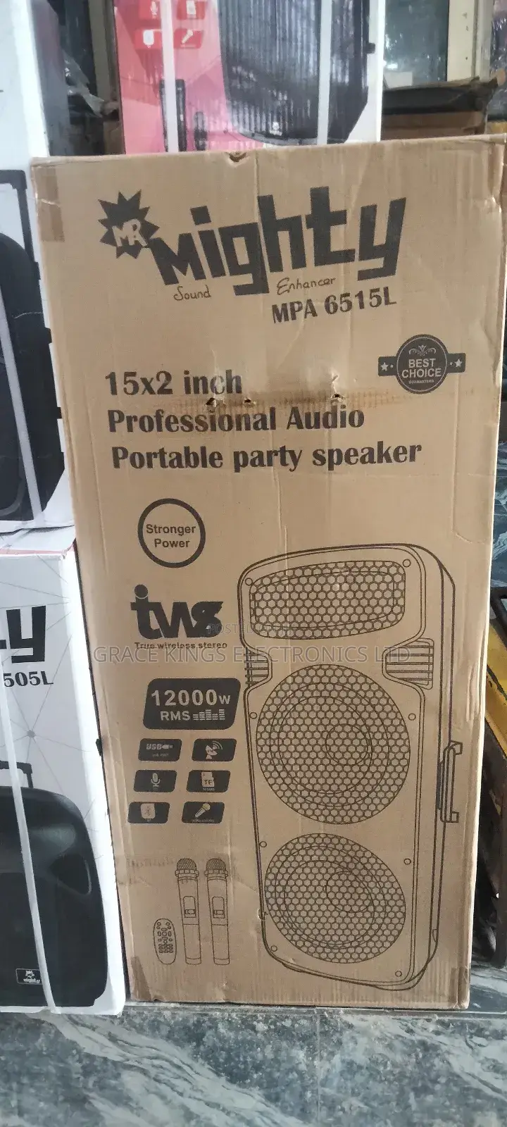 15"*2 Rechargeable Speaker, Double 15" With Double Microphones 12000w