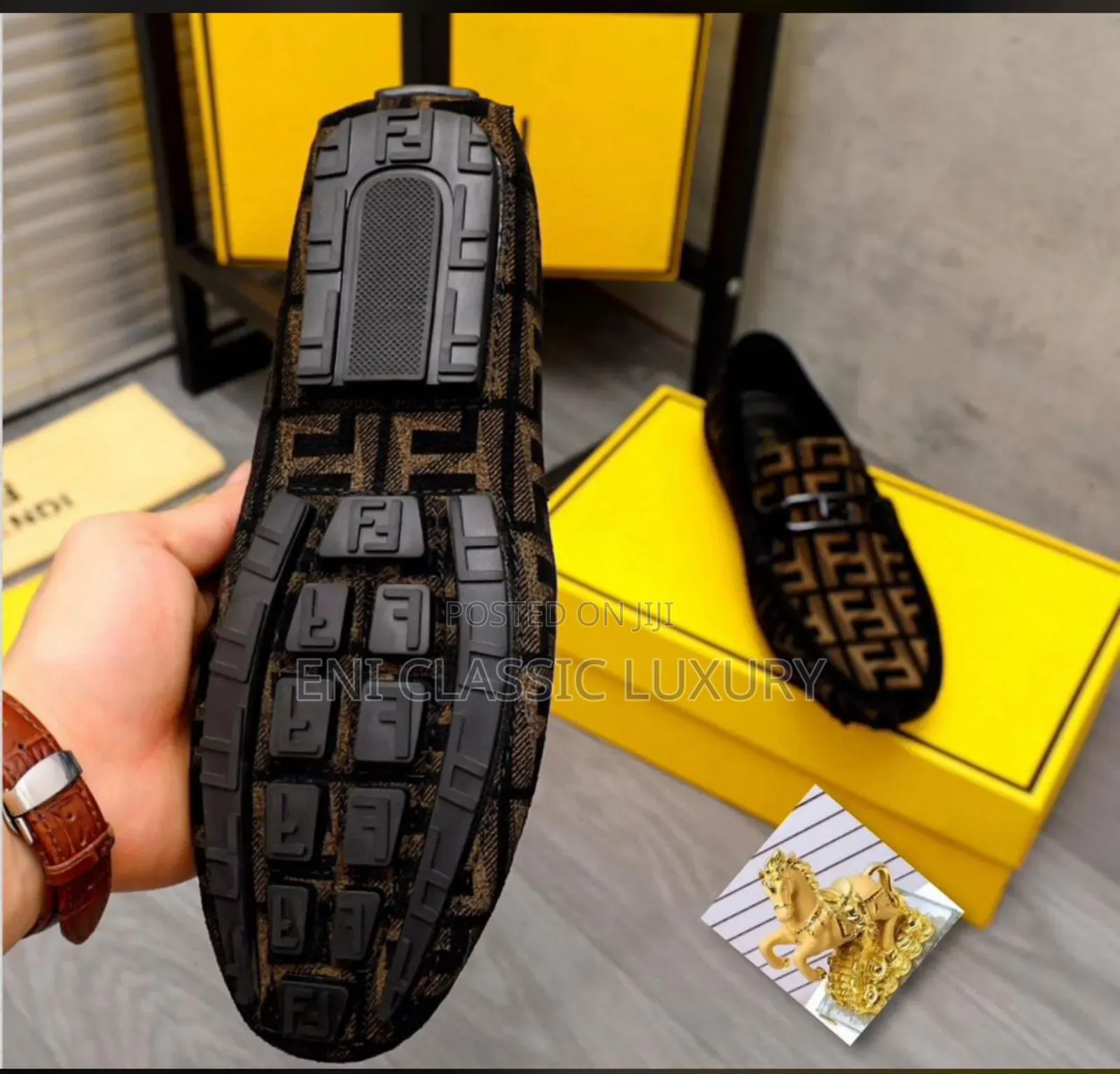 High Quality Luxury Men's Loafers Shoes Fendi Well Branded Package