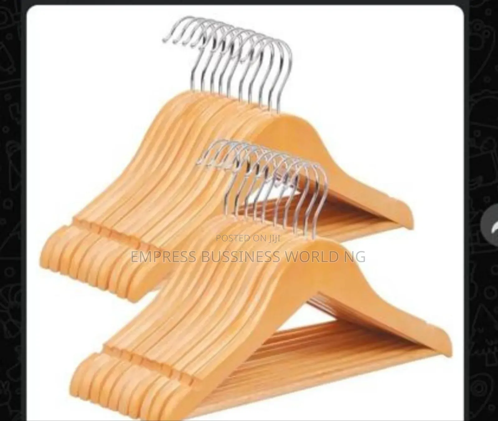 Quality Wooden Hanger With Iron Pegs-10pcs