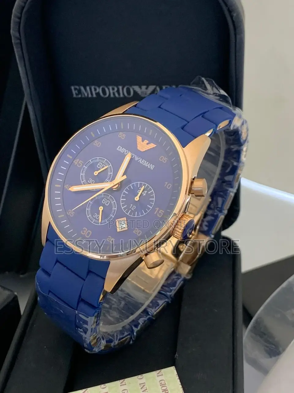 Emporio Armani Rubber Chain Wrist Watch Together