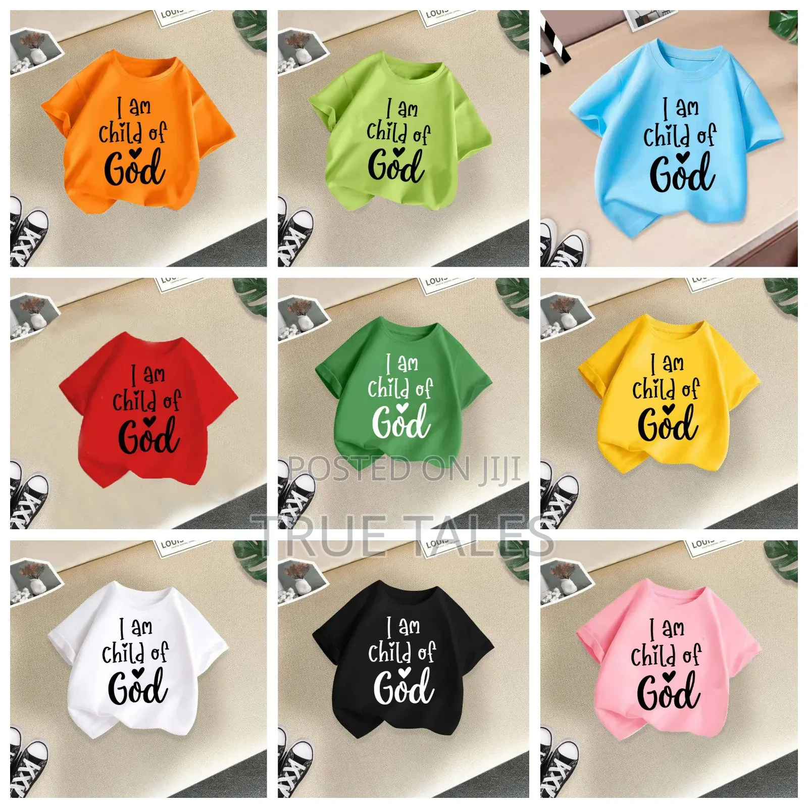 Unisex Boys&Girls Colourful I Am A Child Of God Tops Ages 1 To 9 Years