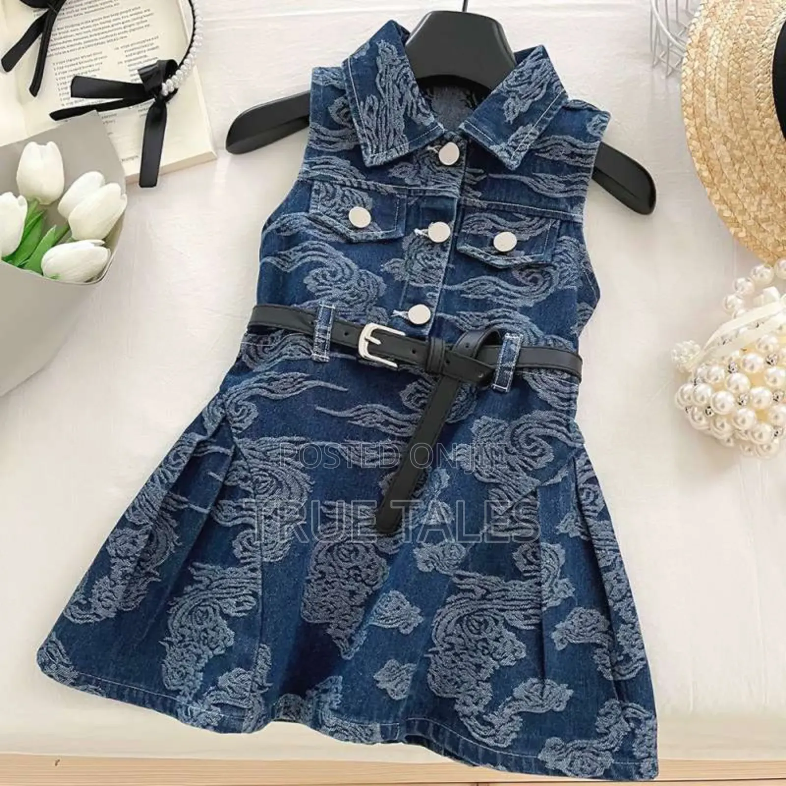 Special Jeans Denim Dress For Girls Ages 2 To 8 Years