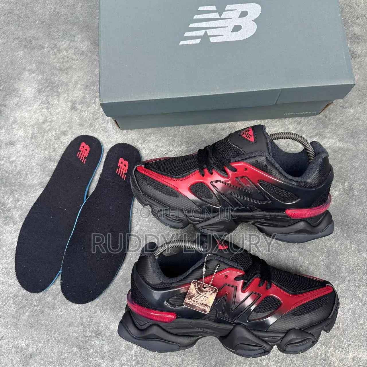 New Balance 9060 Red Black Sneakers | Ruddy Luxury Lagos
