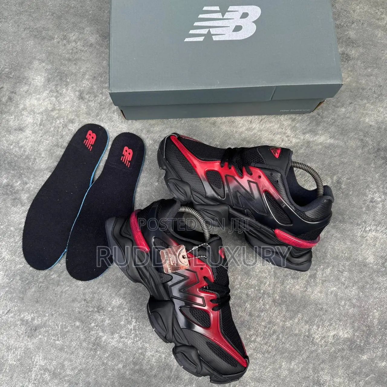 New Balance 9060 Red Black Sneakers | Ruddy Luxury Lagos