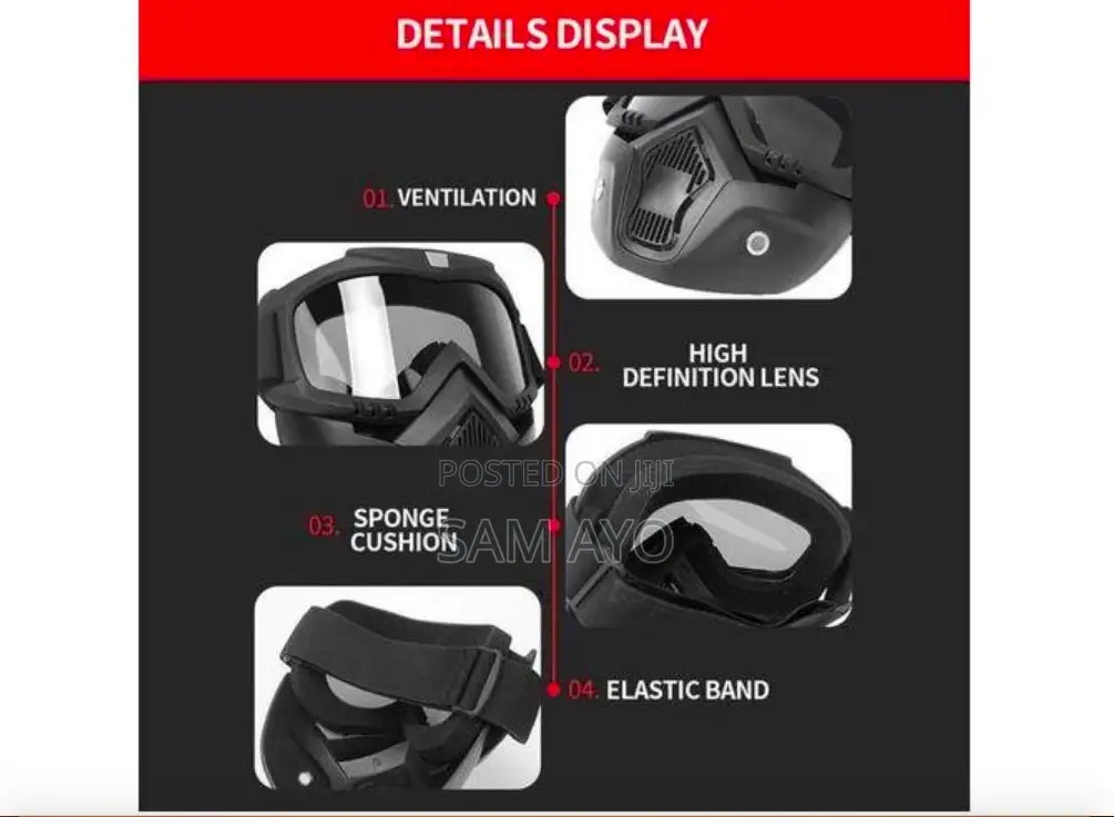 Goggles With Mouth Filter for Bikers and Cyclers