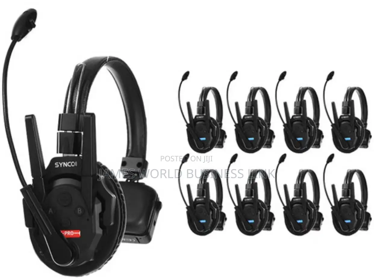 Synco Xtalk Xpro9 Wireless Intercom System With 9 Single-ear Headsets