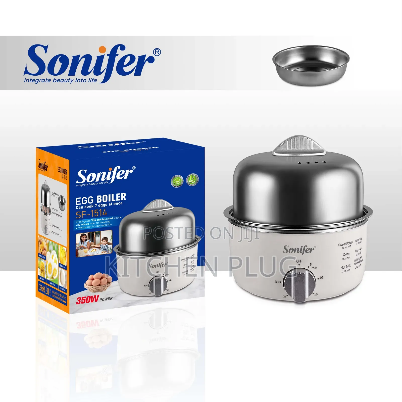 Stainless Steel Steamer Egg Boiler Sonifer Sf-1514