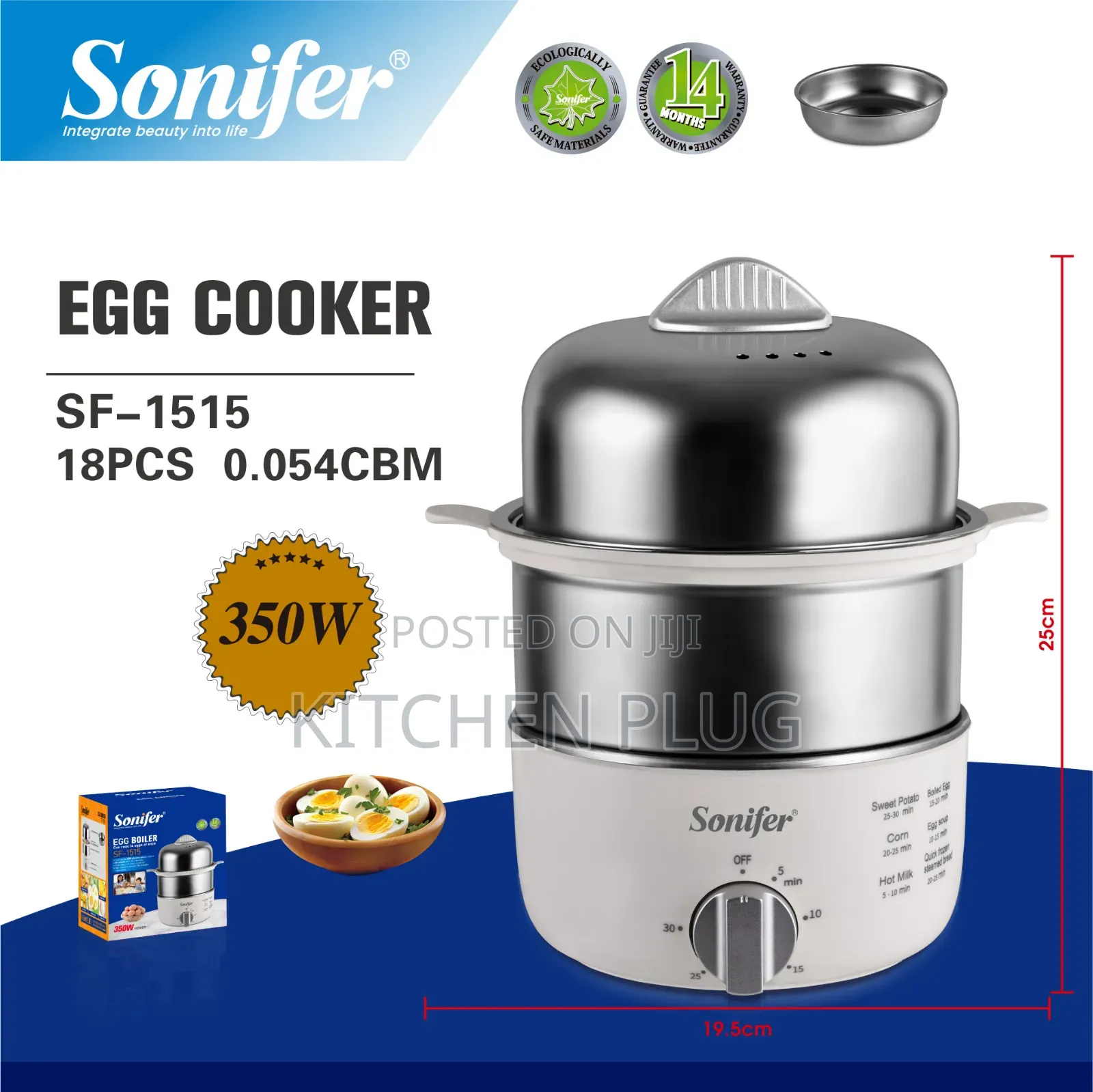 Egg Cooker Automatic Household Stainless Steel Egg Boiler