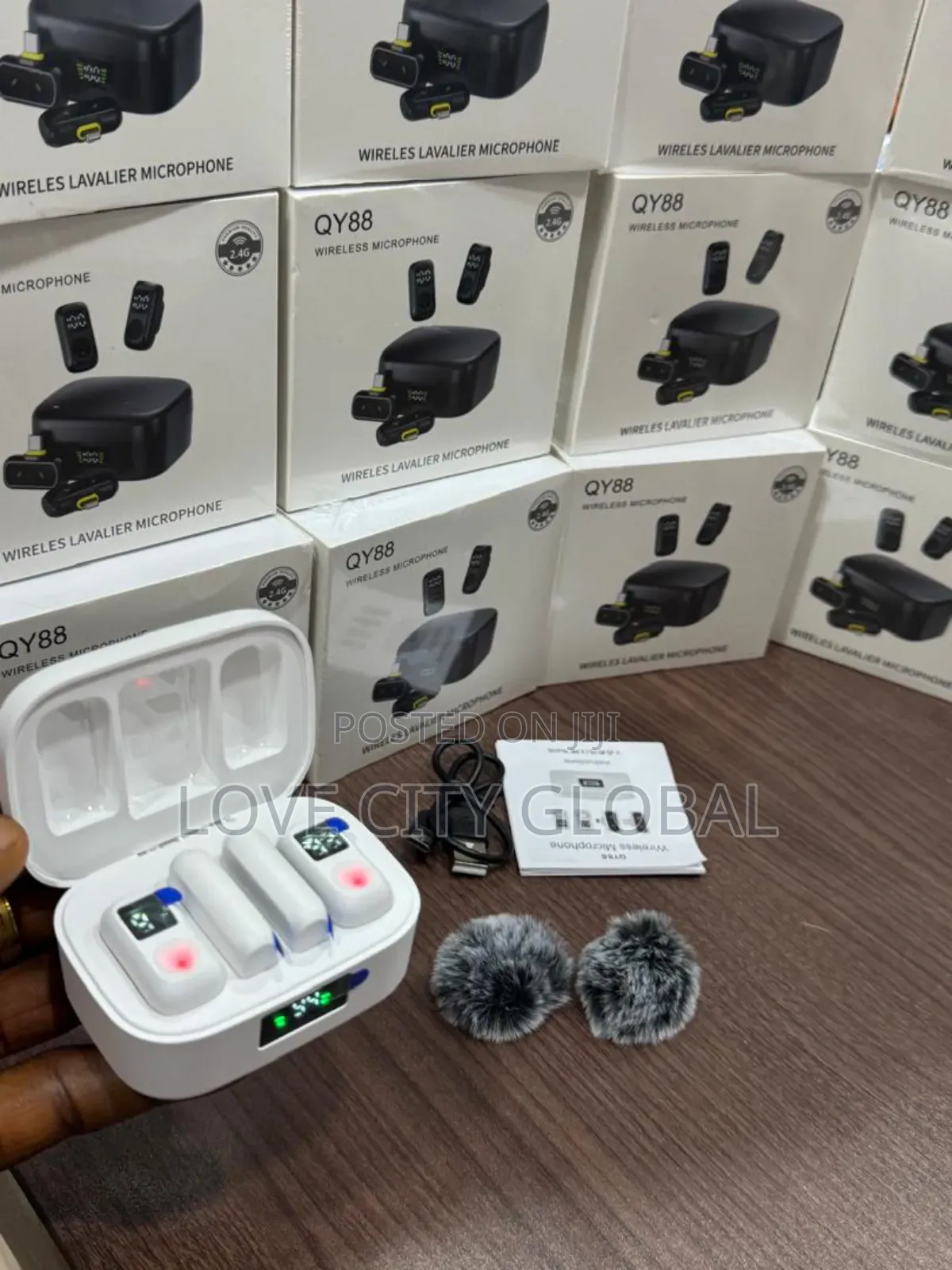 Qy88 Wireless Microphone Anc Magnetic Dual Receiver Mic Charging Case