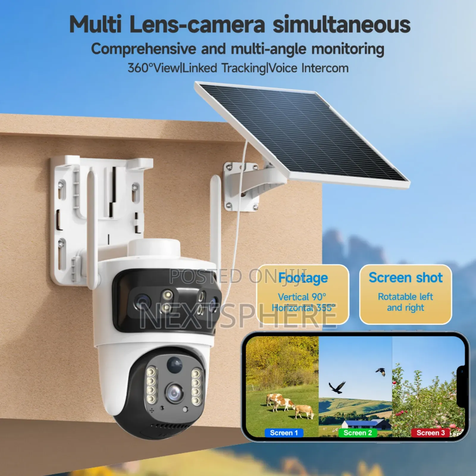 V380max Dual Lens 4g Lte Solar PTZ Camera With 10x Zoom (V380 Pro App)