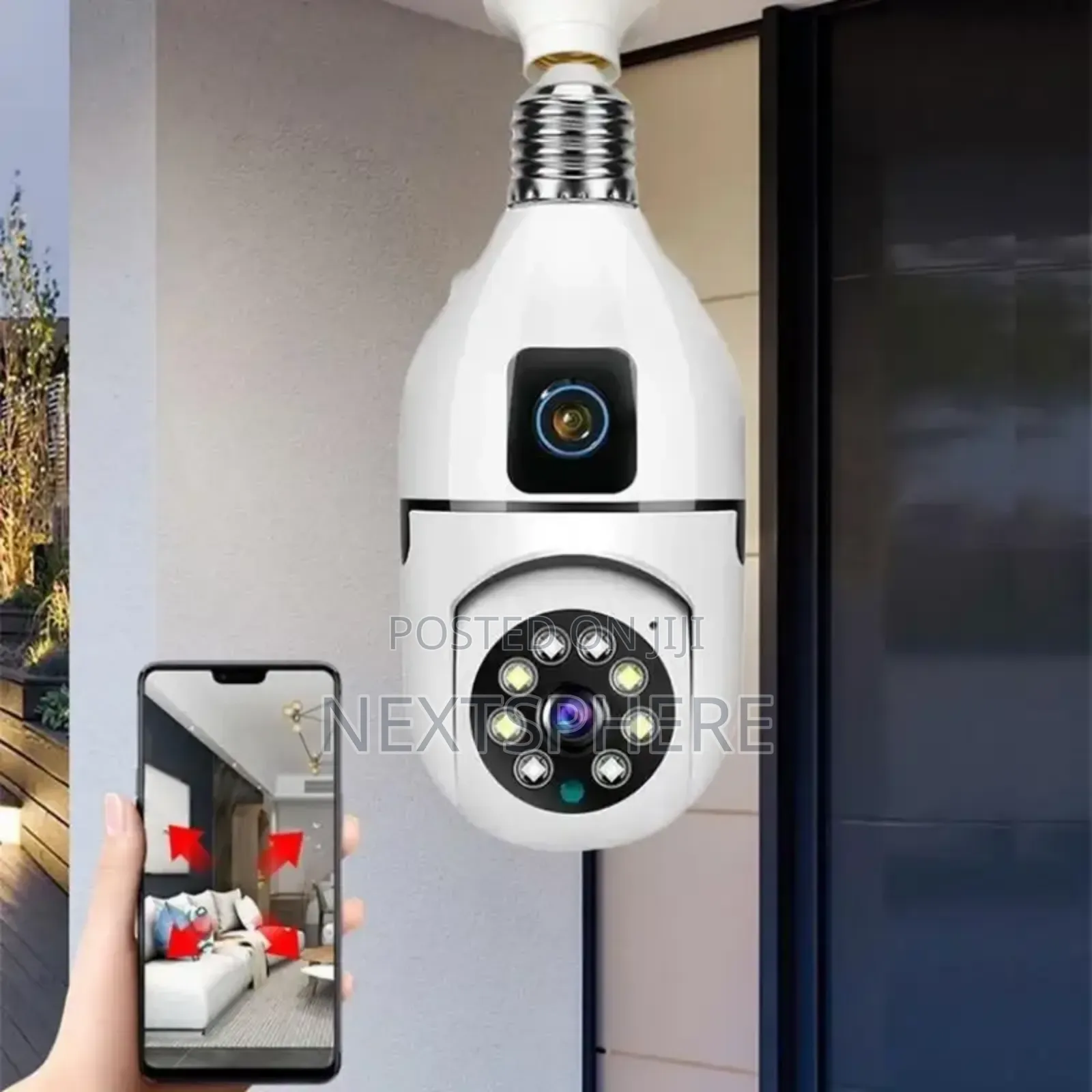 Dual Lens Bulb PTZ Camera - Wifi Smart Camera for Moms and Offices