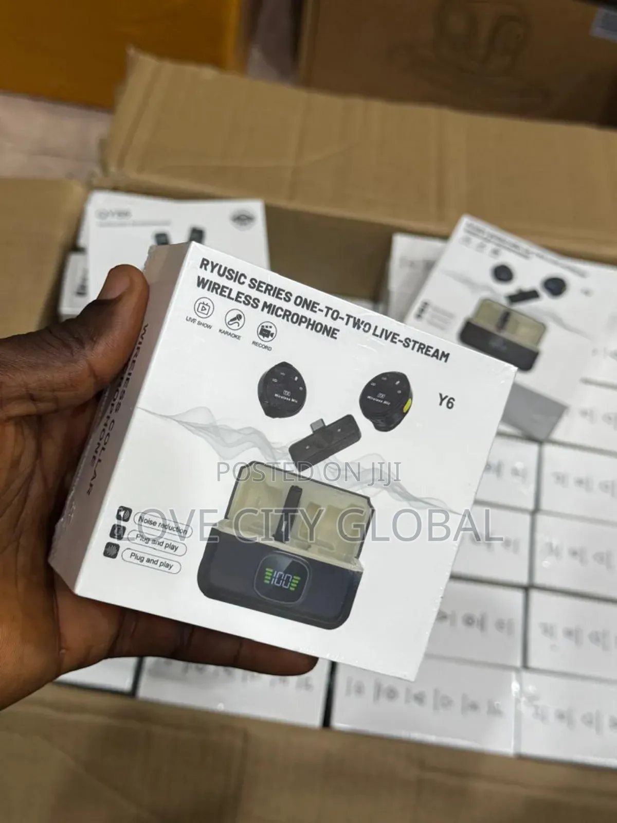 Y6 Wireless Microphone Anc Clip-on Magnetic Dual Receiver Charging Cas