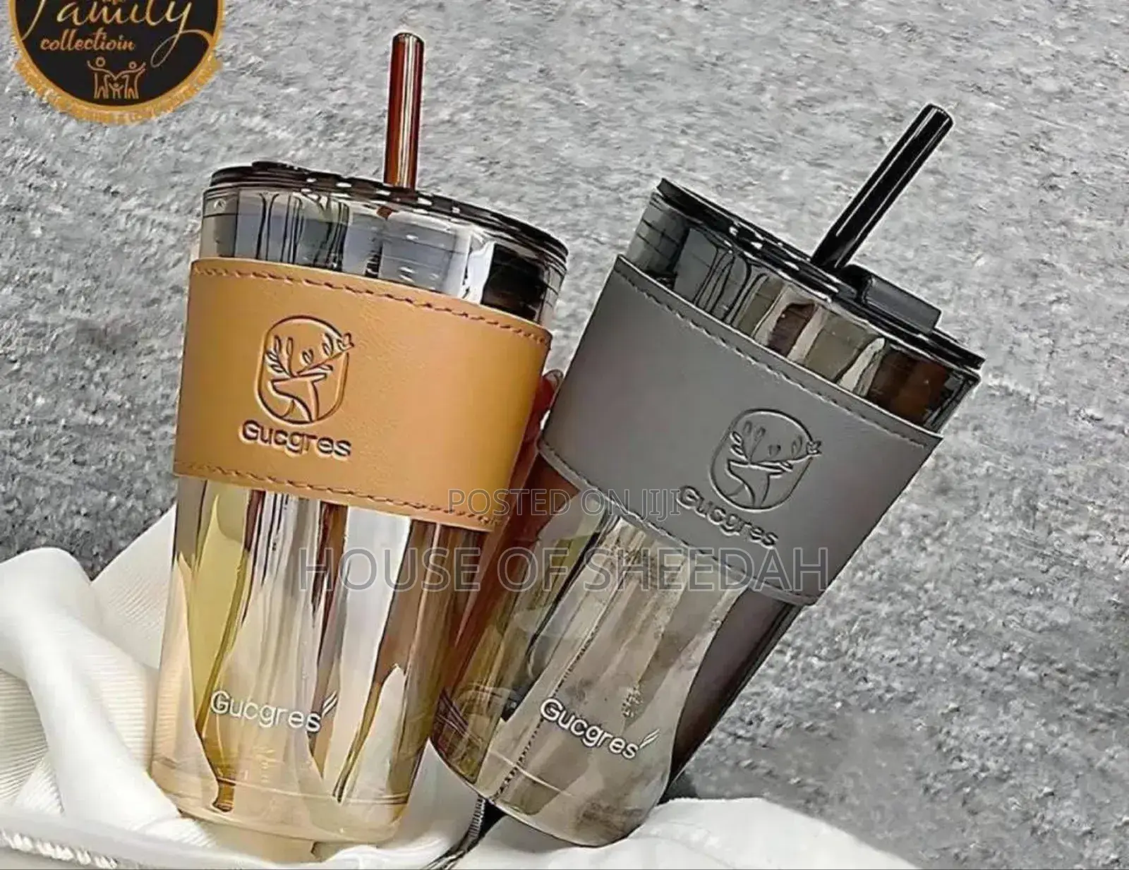 450ml Printable Slub Glass Water Cup Souvenir Gift Cup With Straw