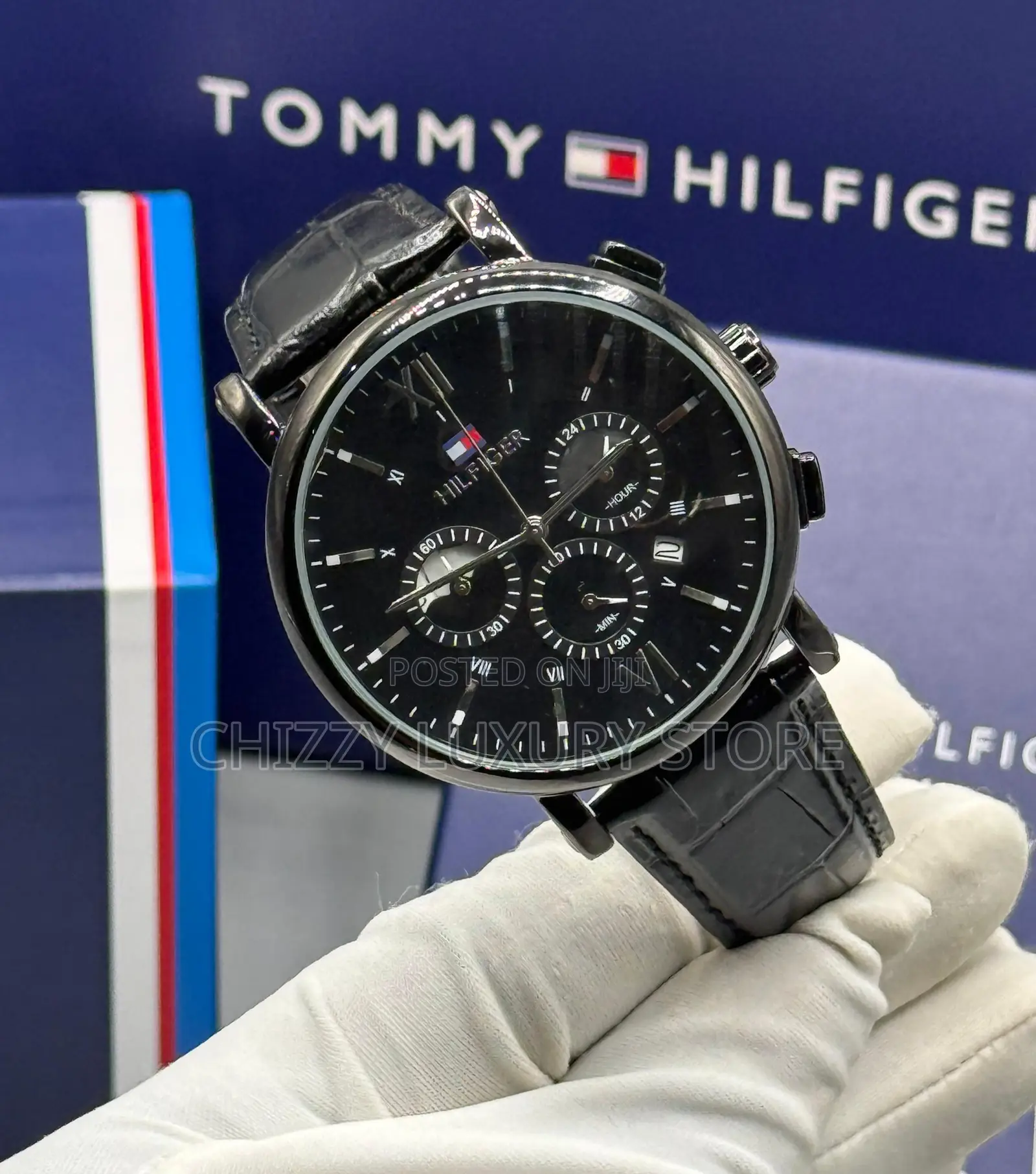 Tommy Hilfiger Quality Luxury Men Genuine Leather Wristwatch