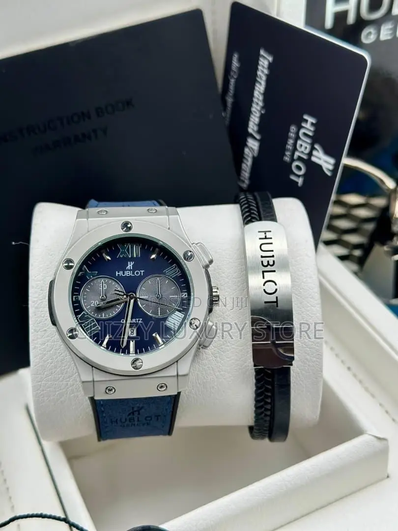 Hublot Quality Men Genuine Leather Wristwatch