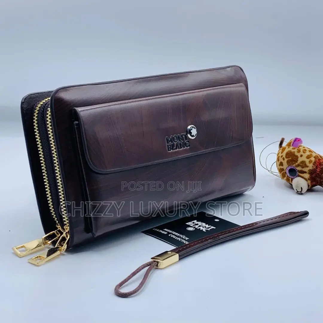 Mont Blanc Quality Luxury Men Genuine Leather Purse