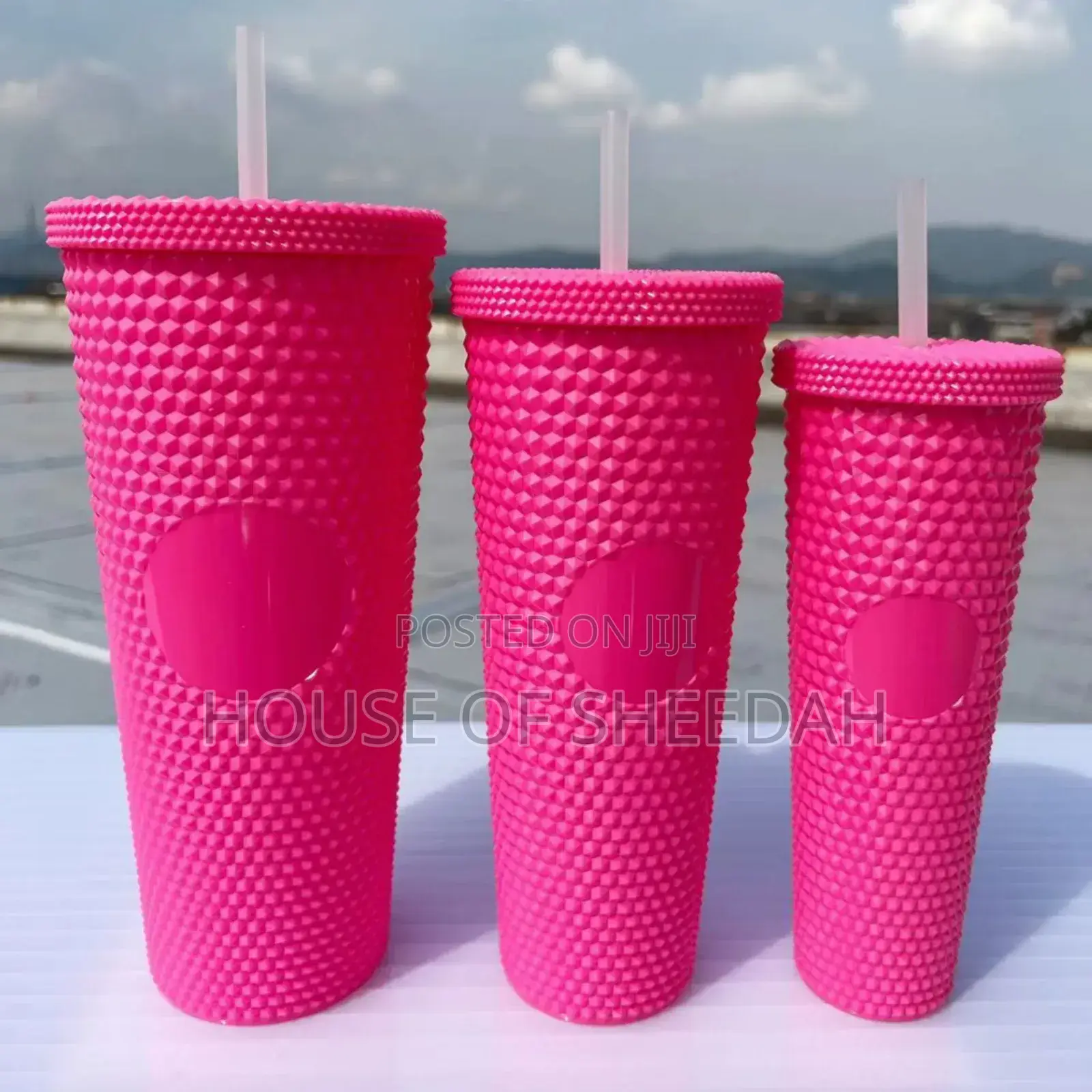 3pcs Double Durian Large Capacity Straw Plastic Cup