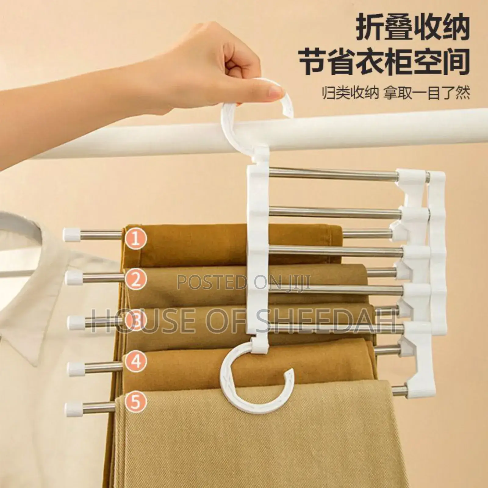 5 in 1multifunctional, Space-Saving Pants Hanger (3pcs).