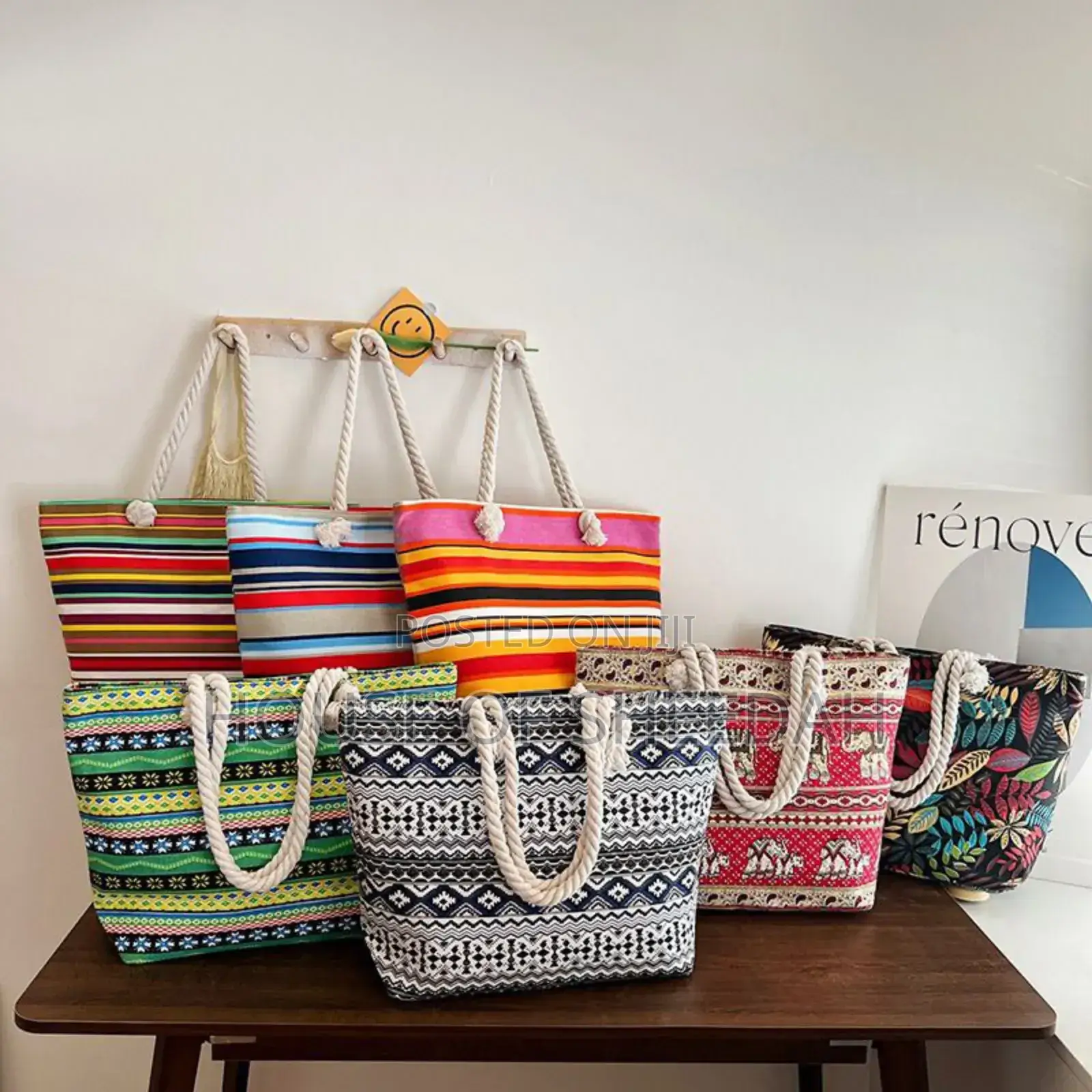 New Ethnic Style Fashion Large Capacity Printed Travel Tote Bag