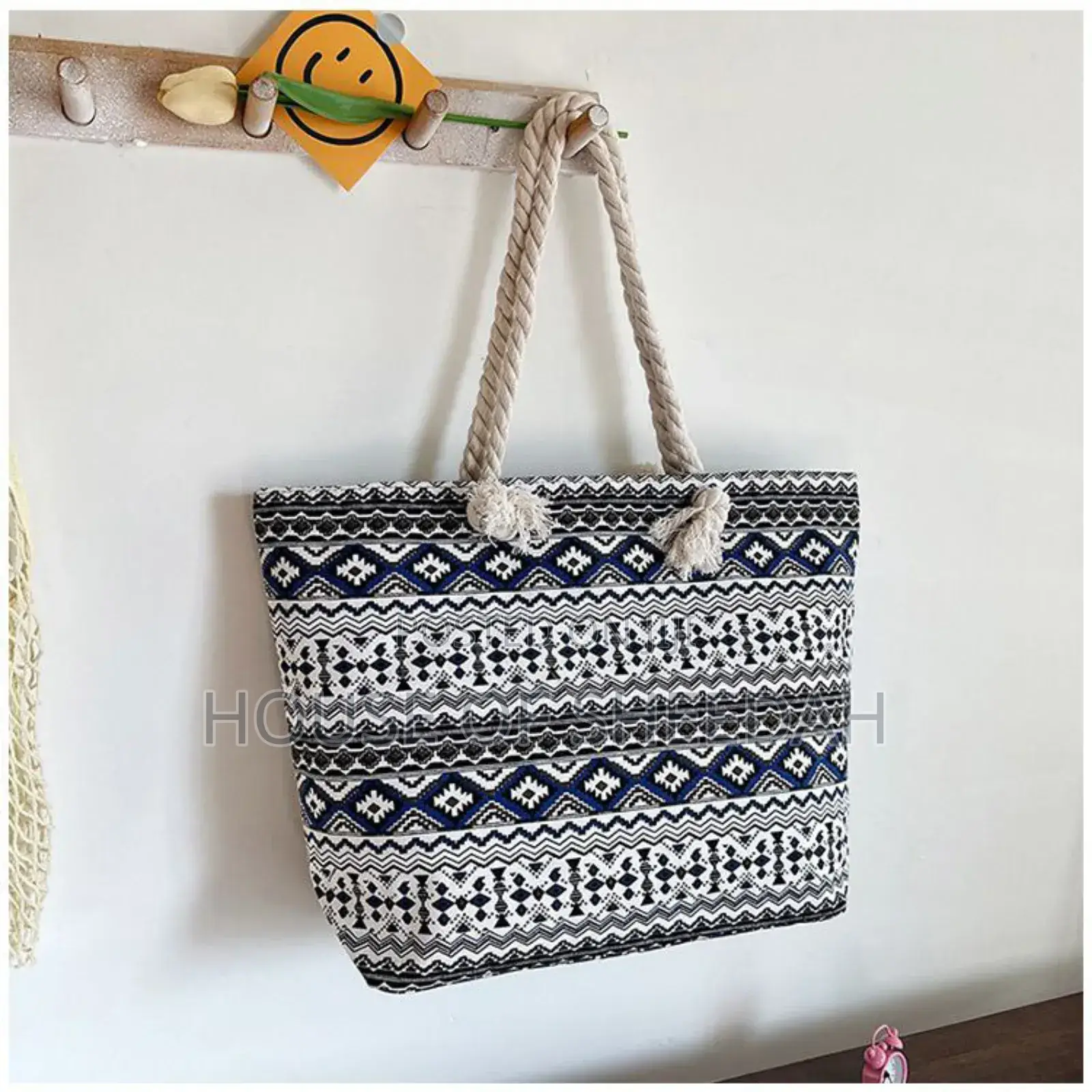 New Ethnic Style Fashion Large Capacity Printed Travel Tote Bag