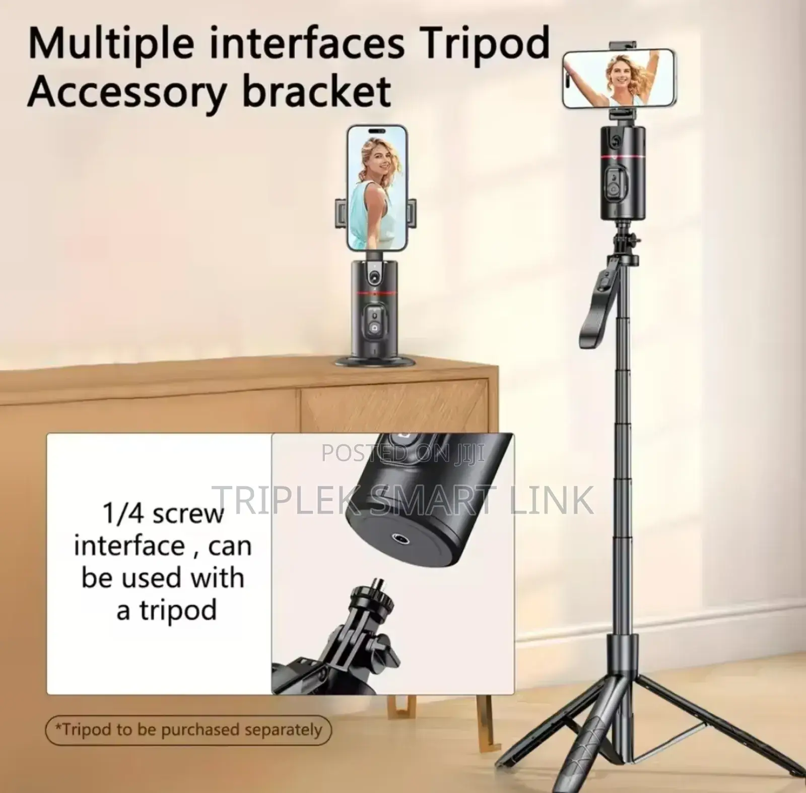 P02 Auto Face Tracking Tripod Po2 360° Rotating Phone Holder