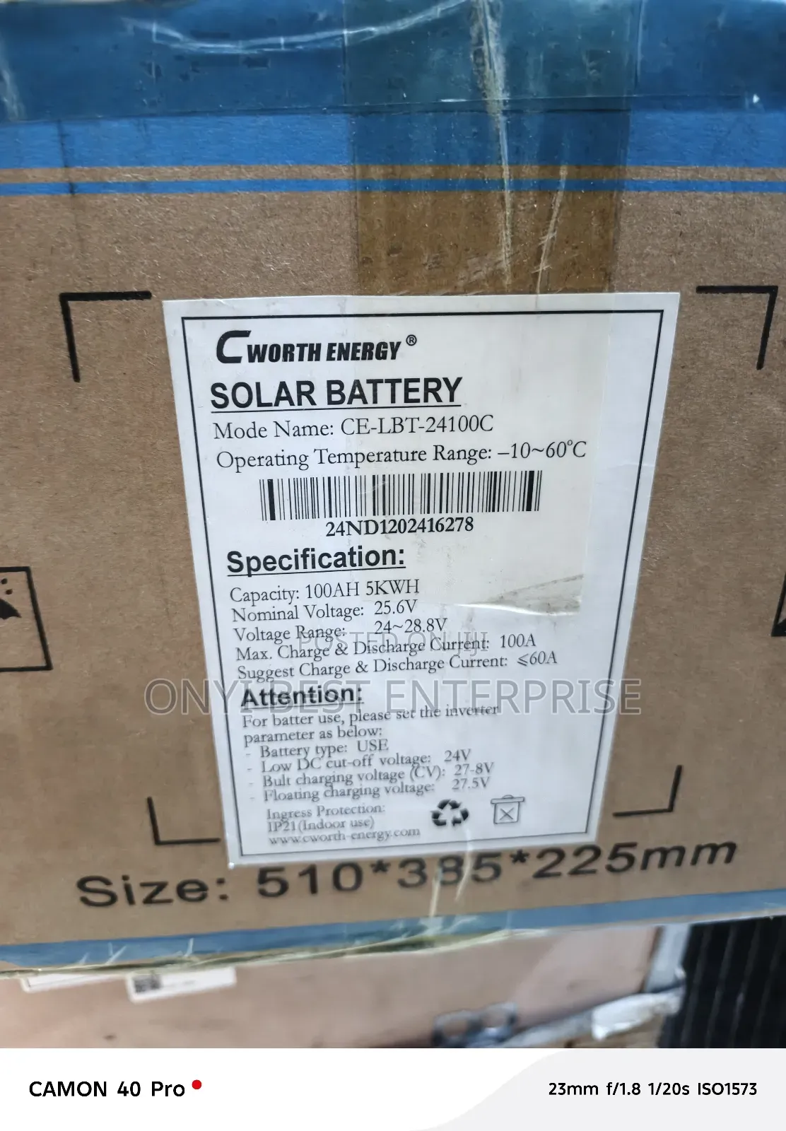 C Worth Energy Lithium Ion Phosphate Battery 5kwh-25v