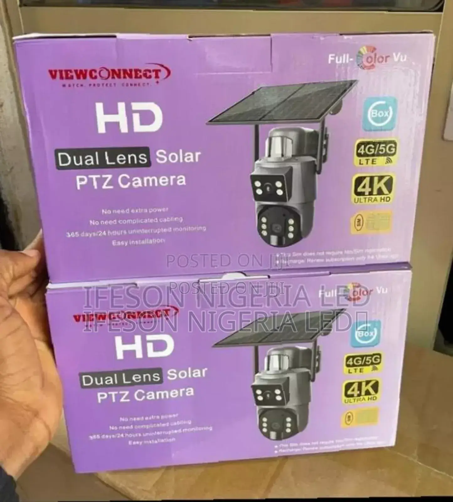 Solar Camera Ubox PTZ Dual Lens 8maga Pixel It Come With Free Sim Card