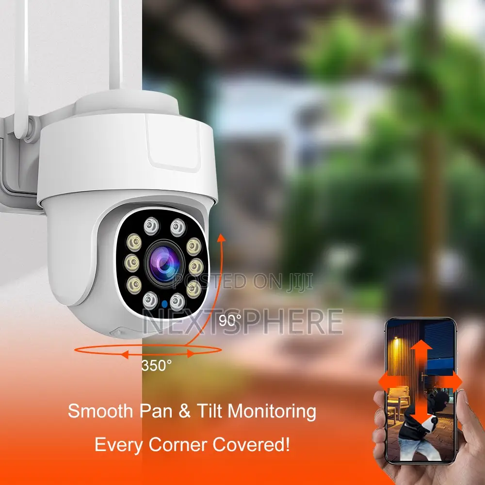 Pan Tilt Outdoor Security Camera, 1080p Home Wifi Ip Camera
