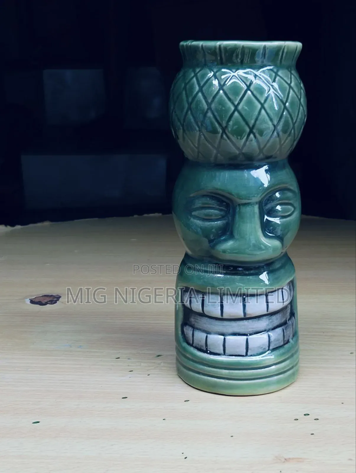 1pc Ceramic Tiki Mug for Tropical Cocktail