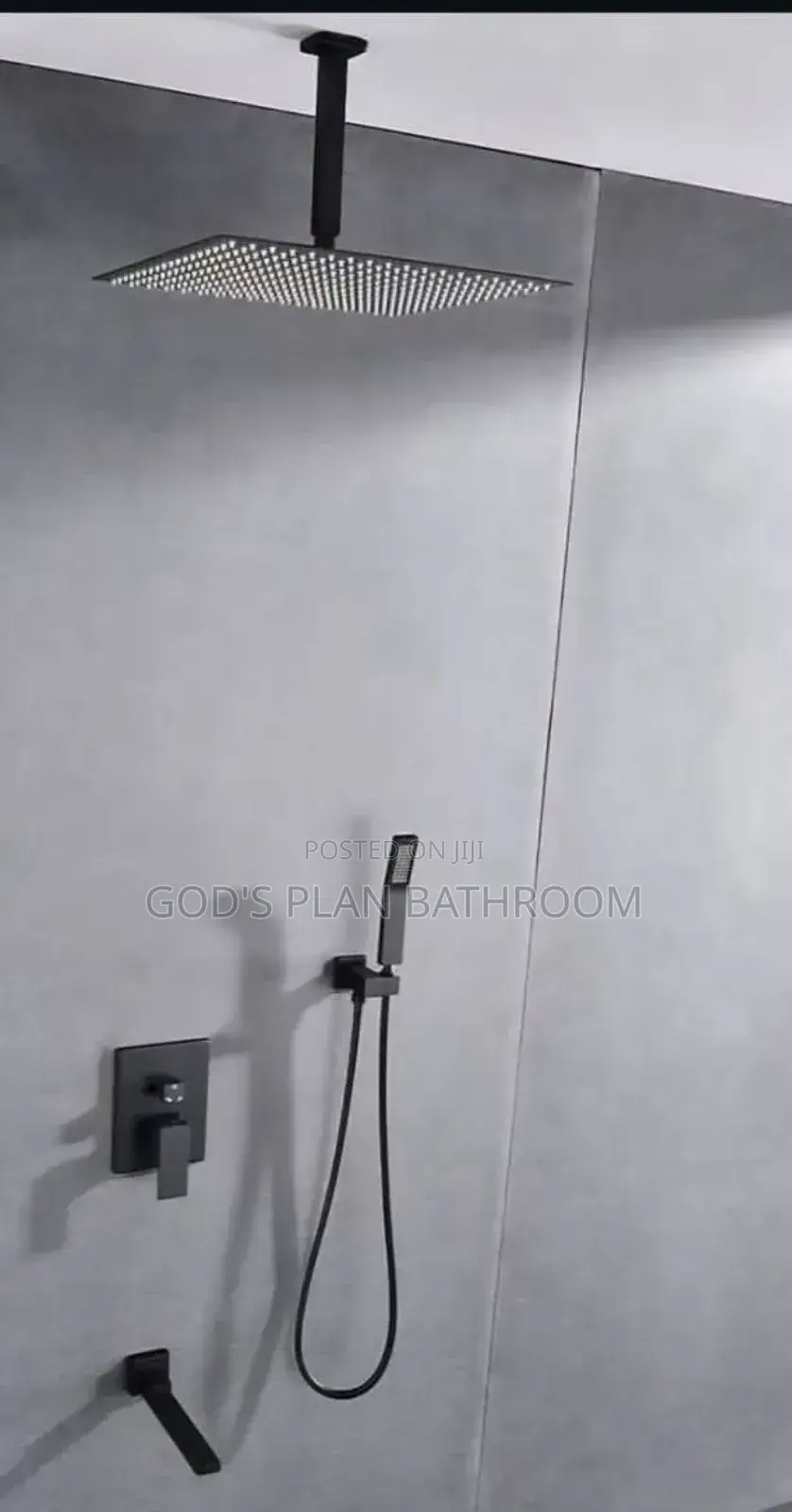5ways Black Condict Shower Ceiling Mounted