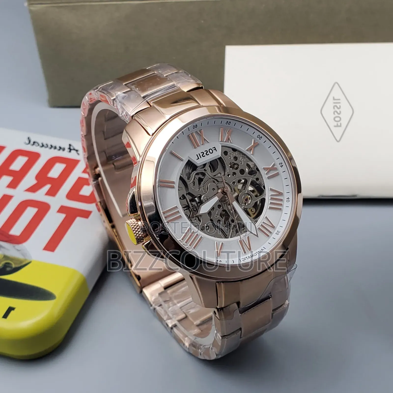 High-Quality Fossil Gold Stainless Steel Mechanical Watch