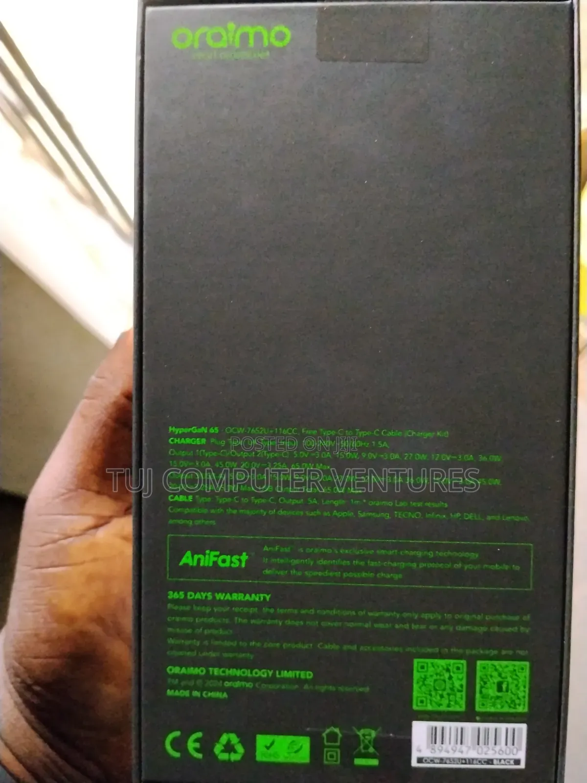 Oraimo 65w Gan Charger