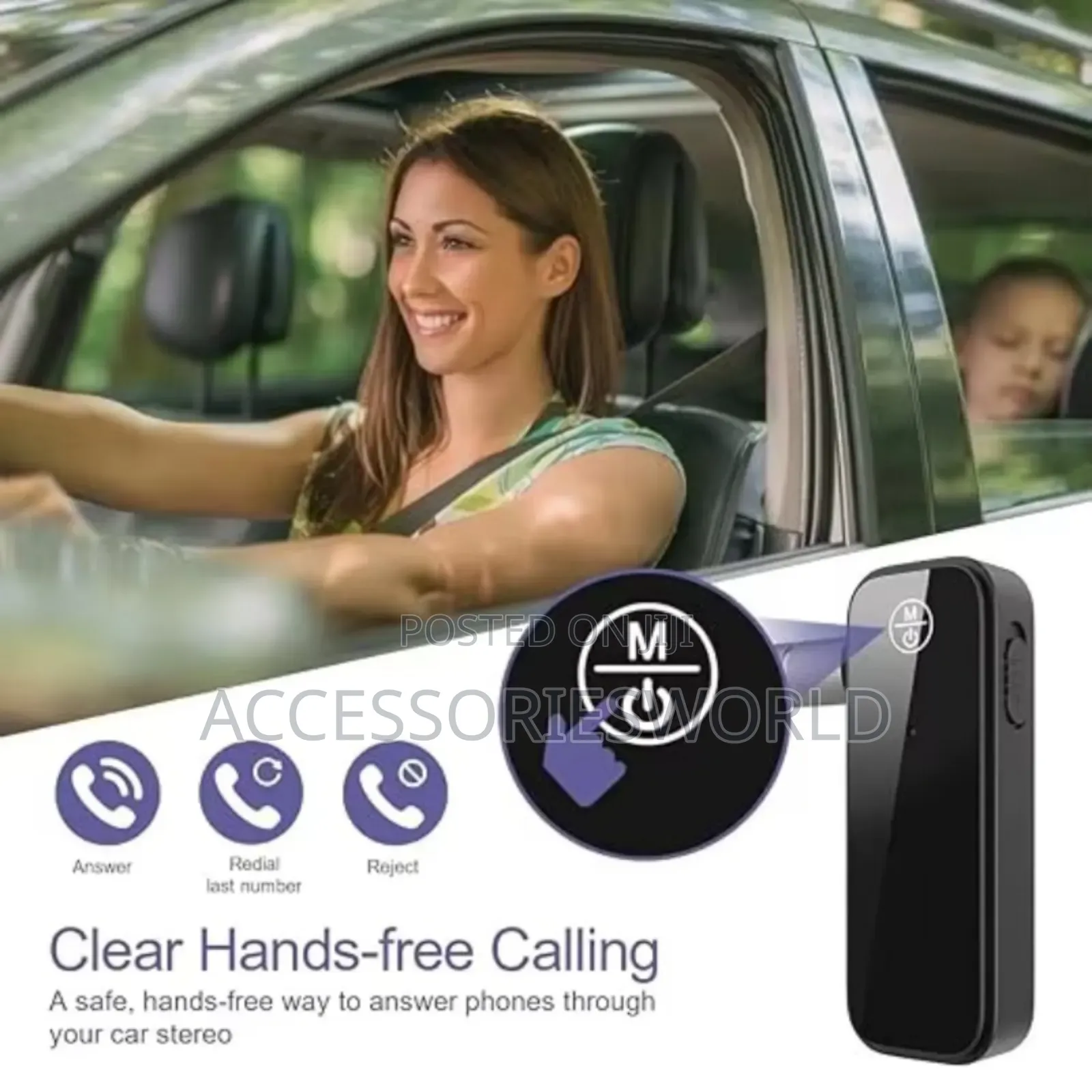2 in 1 Car Wireless Aux Bluetooth Receiver Transmitter Adapter