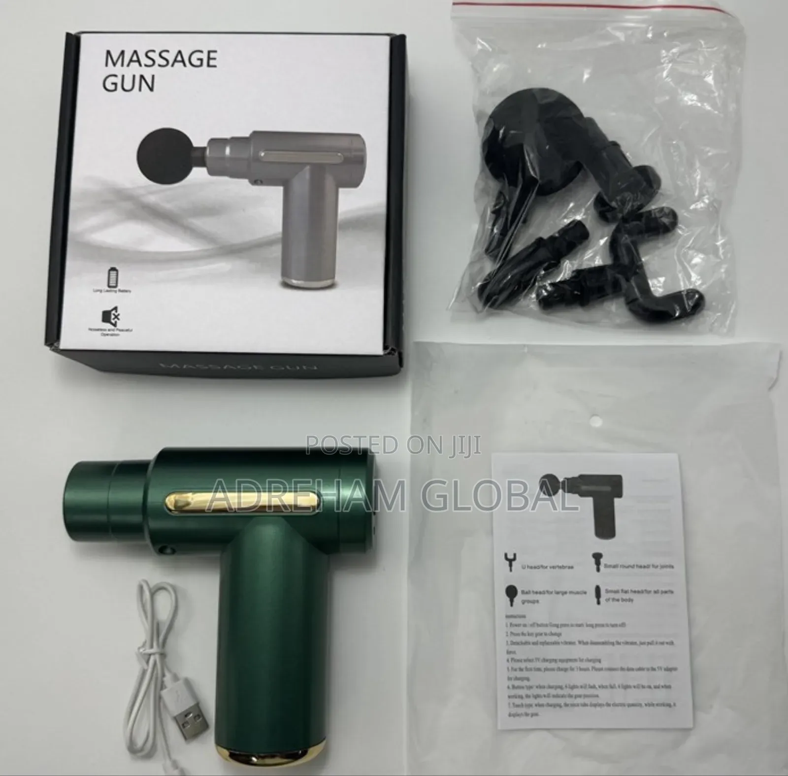 Fascial Gun Deep Muscle Electric Body Massager With 4 Replaceable Head