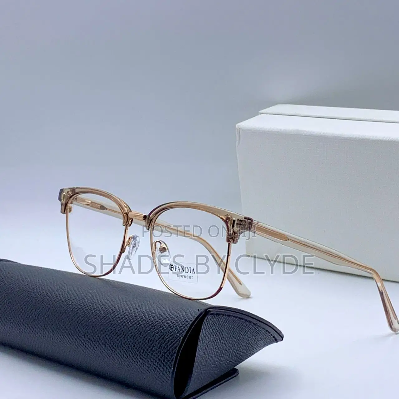 Fandia Eyewear - Gold Beige Sunglasses - Brand New!