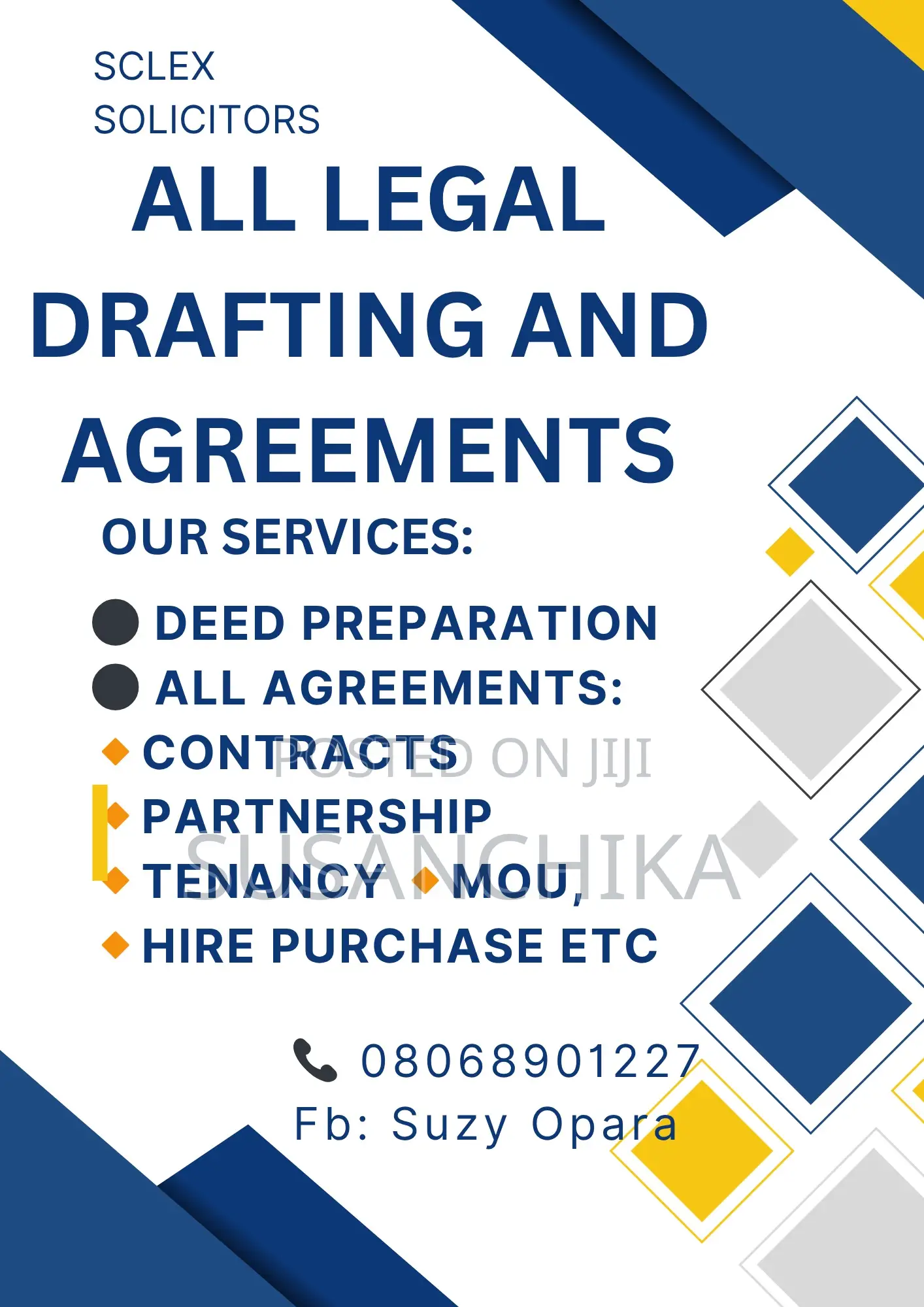 Legal Documentation, Agreement, Deeds Etc