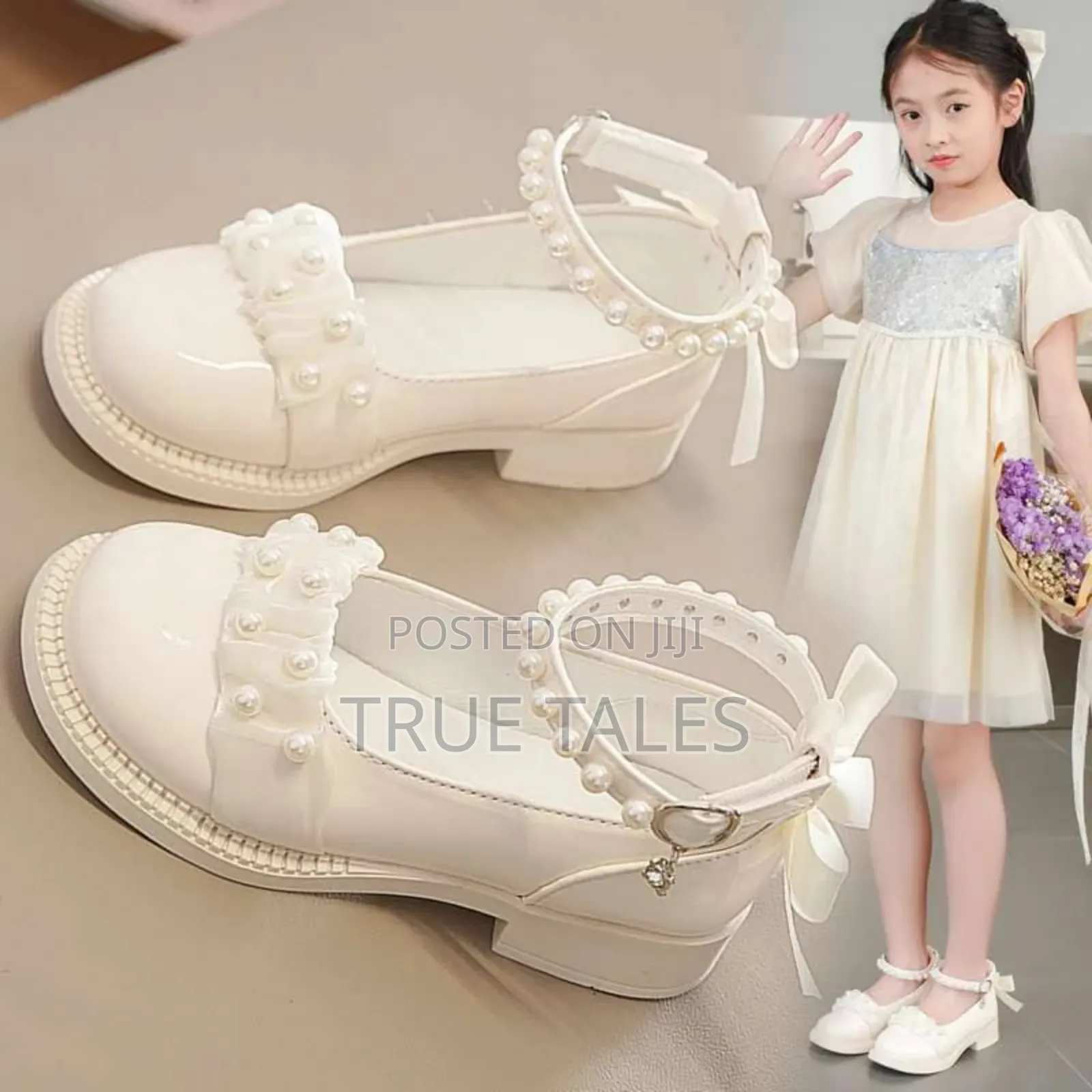 Classy Girls Pearl Covered And Flat Shoe