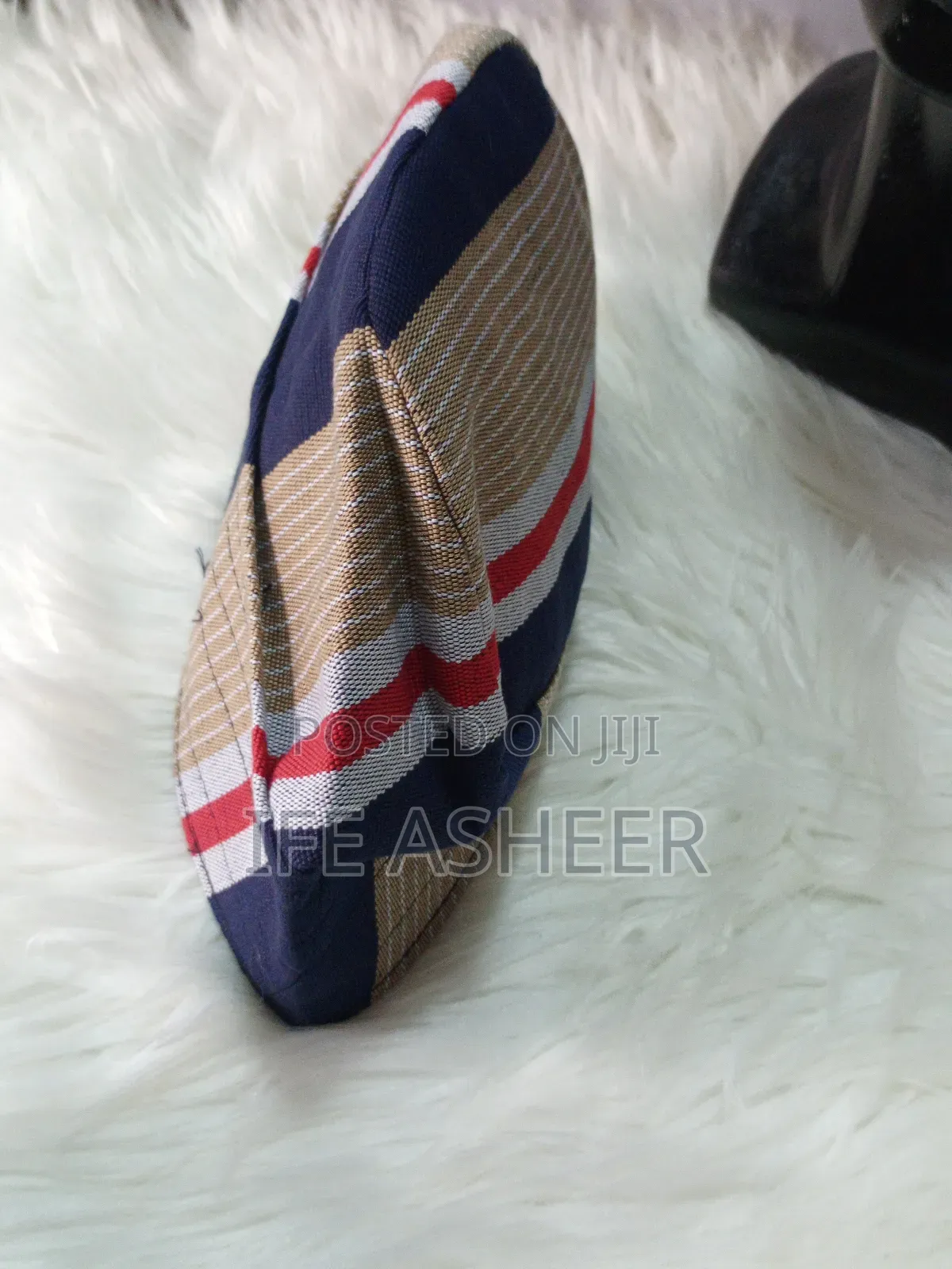 Men's Quality Blue Strip Traditional Aso Oke Cap
